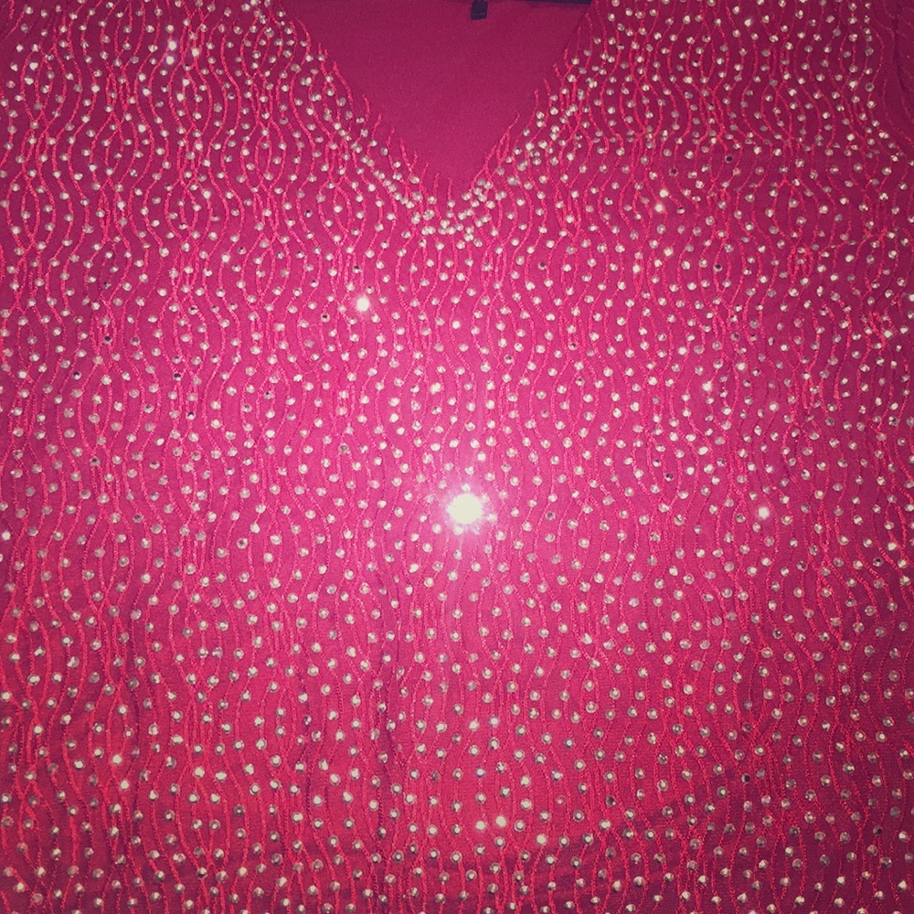 Sliver studded red dress